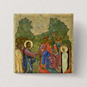 The Raising of Lazarus, Russian icon 2 Inch Square Button