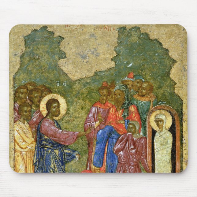 The Raising of Lazarus, Russian icon Mouse Pad (Front)
