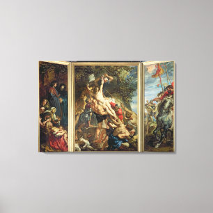 The Raising of the Cross, 1610-11 (oil on panel) Canvas Print