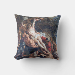 The Raising of the Cross, Rubens Throw Pillow