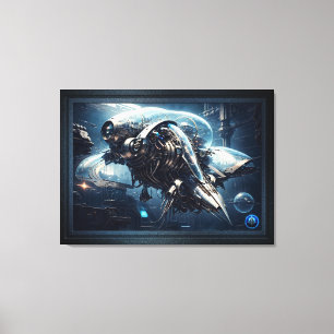 The Raspian Dynamorph Drone AI Art by Xzendor7 Canvas Print