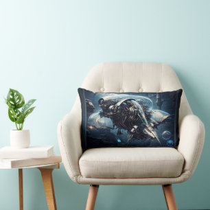 The Raspian Dynamorph Drone AI Art by Xzendor7 Lumbar Pillow