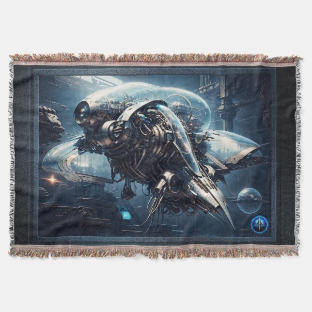 The Raspian Dynamorph Drone AI Art by Xzendor7 Throw Blanket (Front)