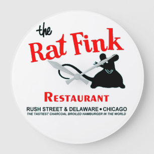 The Rat Fink Restaurant, Rush Street, Chicago, IL Large Clock
