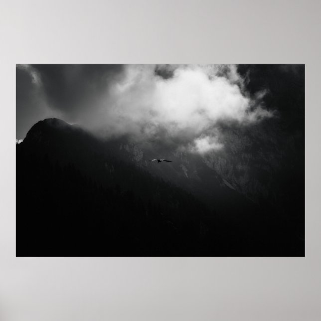 The raven above mountains poster (Front)