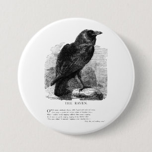 The Raven by Edgar Allen Poe 3 Inch Round Button