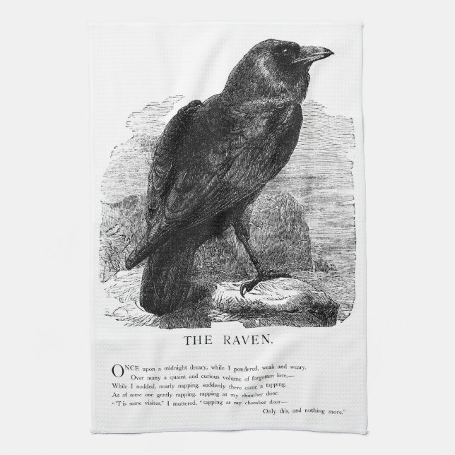 The Raven by Edgar Allen Poe Kitchen Towel (Vertical)