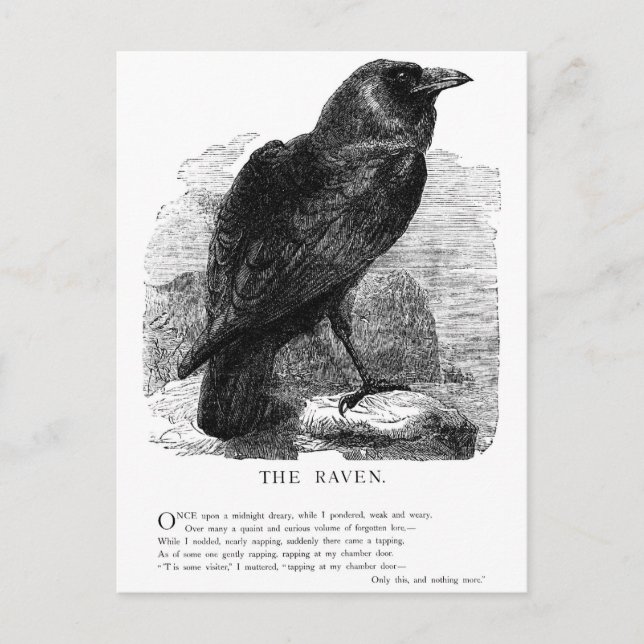 The Raven by Edgar Allen Poe Postcard (Front)