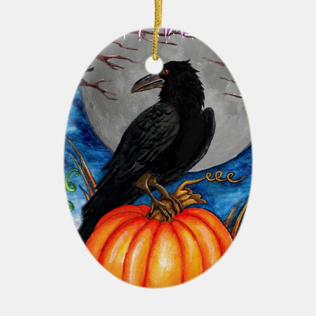 The Raven Ceramic Ornament (Front)