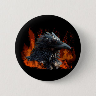 "The Raven Fire" Gifts 2 Inch Round Button