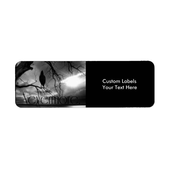 The Raven Labels - Nevermore Sunbeams Tree B&W (Front)