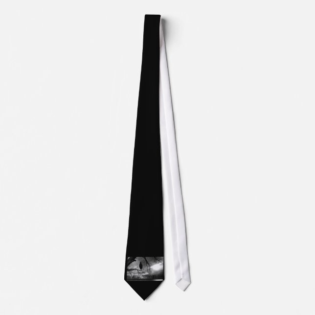 The Raven - Nevermore Sunbeams & Tree B&W Tie (Front)
