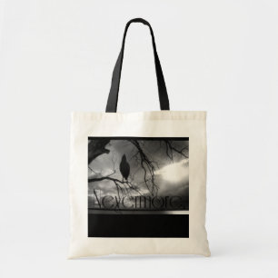 The Raven - Nevermore Sunbeams & Tree B&W Tote Bag