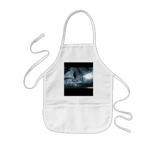 The Raven - Nevermore Sunbeams & Tree Blue Kids Apron