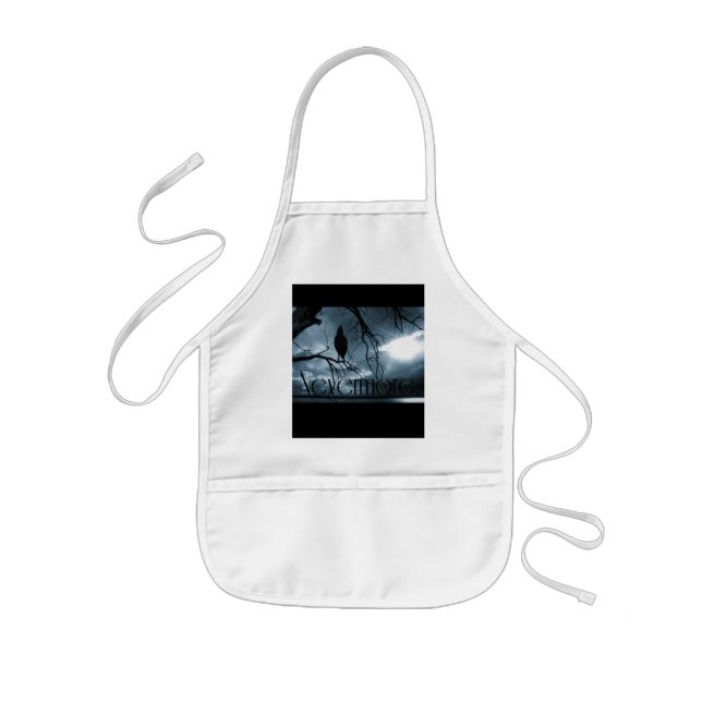 The Raven - Nevermore Sunbeams & Tree Blue Kids Apron (Front)