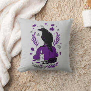 The Raven of Autumn – A Maryland Gothic Tribute  Throw Pillow