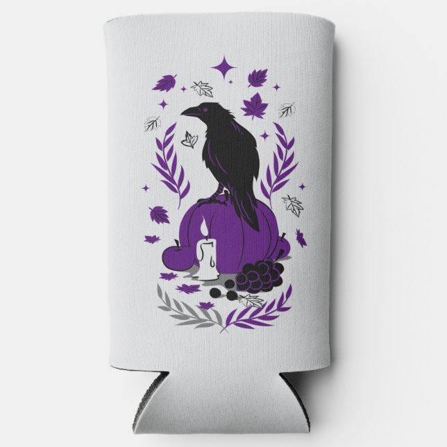 The Raven of Autumn – Gothic Harvest  Seltzer Can Cooler (Front)