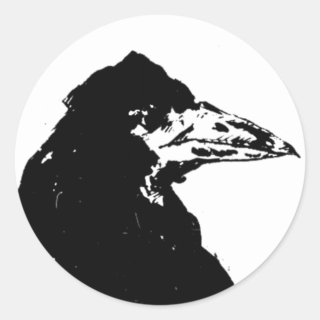 The Raven of Edgar Allan Poe Classic Round Sticker (Front)