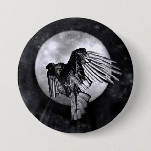 The Raven or Crow 3 Inch Round Button