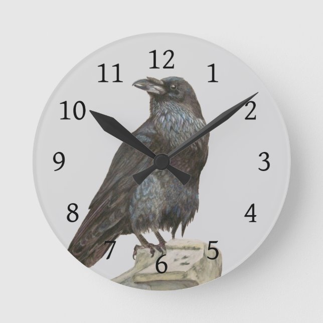 The Raven Round Clock (Front)