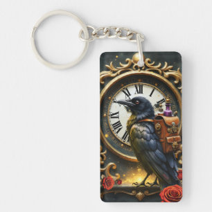 The Raven’s Clockwork Delivery  Keychain