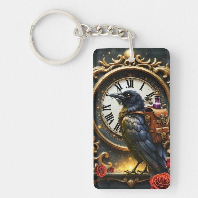 The Raven’s Clockwork Delivery  Keychain (Front)