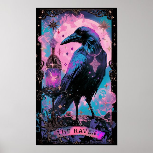 The Raven Tarot Card Witchy Poster (Front)