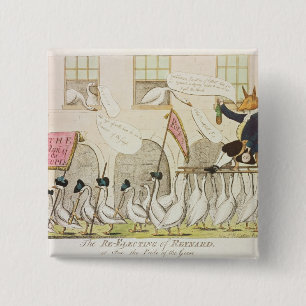 The Re-Electing of Reynard or Fox 2 Inch Square Button