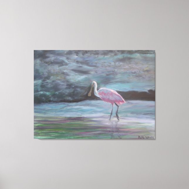 The Read Florida-Roseate Spoonbill Canvas Print (Front)