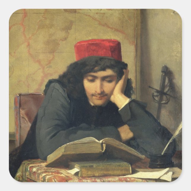 The Reader, 1856 Square Sticker (Front)