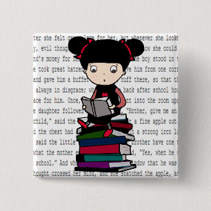 The Reader 2 Inch Square Button