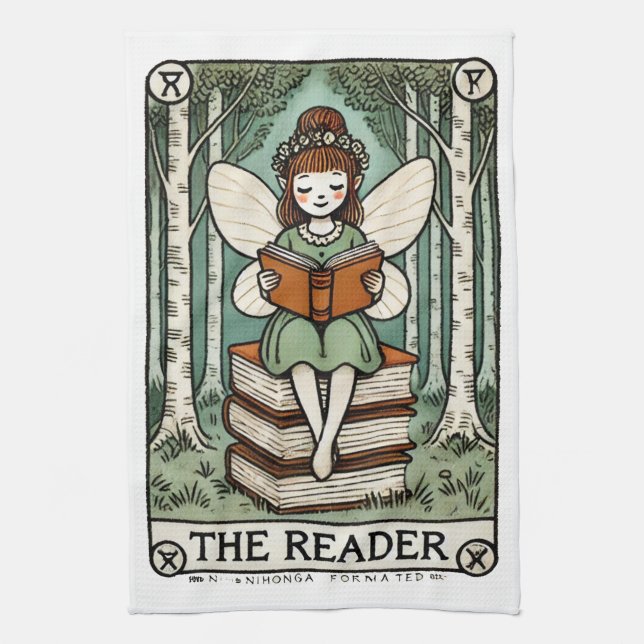 The Reader Fairy Tarot Card                        Kitchen Towel (Vertical)