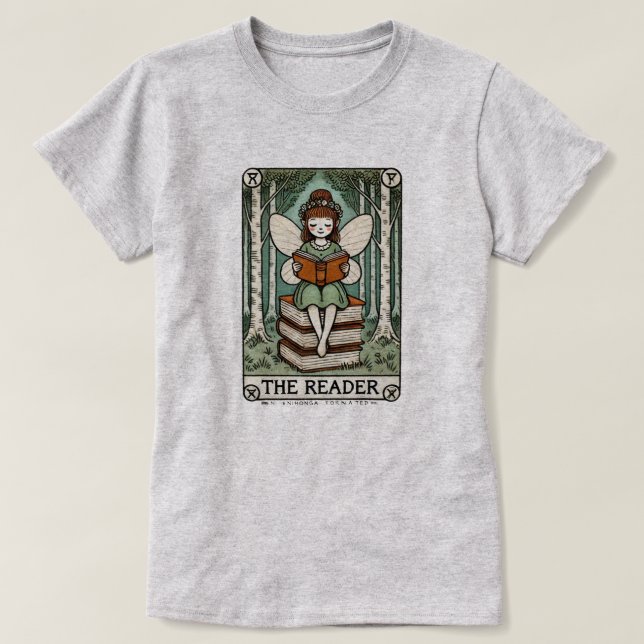 The Reader Fairy Tarot Card                        T-Shirt (Design Front)
