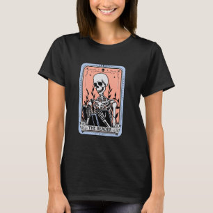 The Reader Skeleton Book Lover Tarot Card Reading T-Shirt