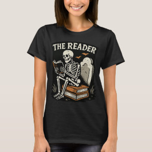 The Reader Skeleton Booklover Halloween T-Shirt