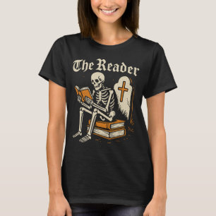 The Reader Skeleton Booklover Halloween T-Shirt
