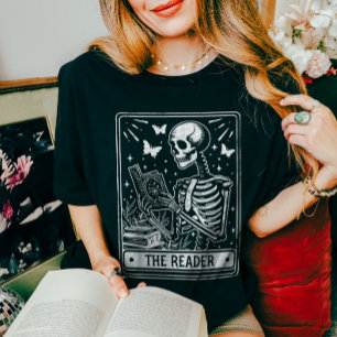 The Reader Skeleton Reading Booklover Halloween T-Shirt