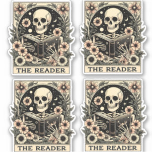 The Reader Skeleton Tarot Card