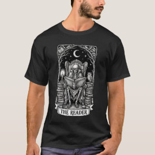 The Reader Skeleton Tarot Card Dark Academia T-Shirt