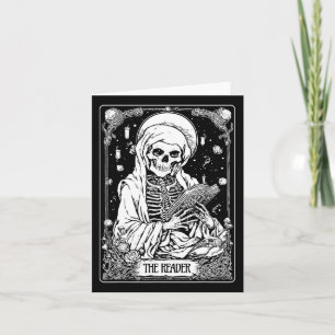 The Reader Tarot Card Skeleton Bookish Halloween S
