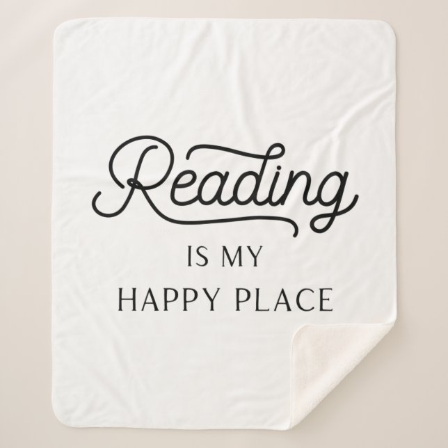 The Reading is My Happy Place Sherpa Throw (Front)