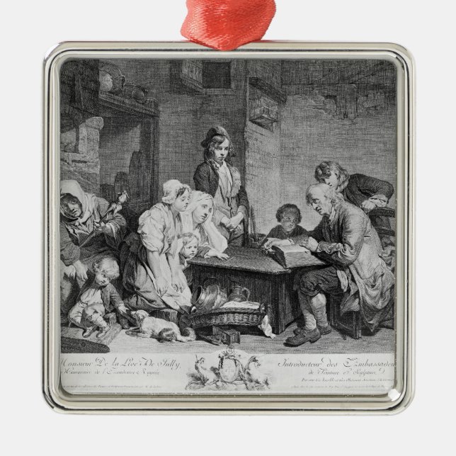 The Reading of the Bible Metal Ornament (Front)