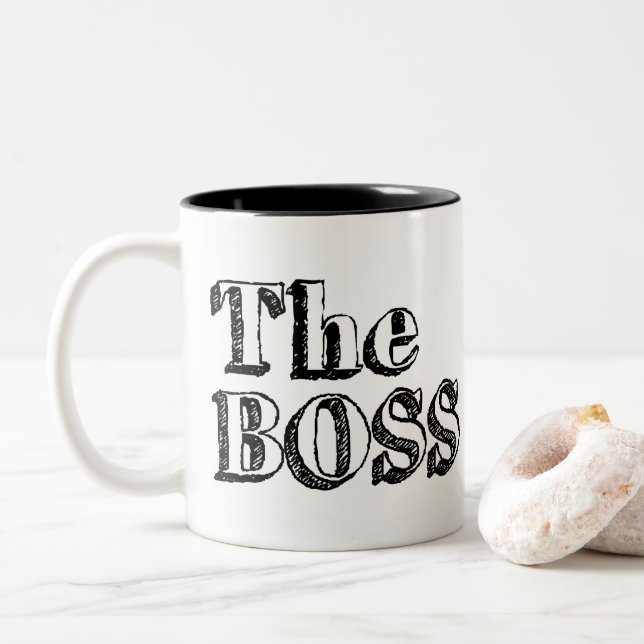 The Real Boss Two-Tone Coffee Mug (With Donut)