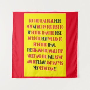 The real deal is here poster print type word art   tapestry