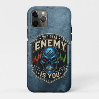 The Real Enemy Is You Blue Grunge iPhone 11 Pro Case