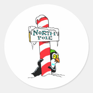 The Real North Pole Classic Round Sticker
