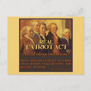The Real Patriot Act, The Founding Fathers Postcard