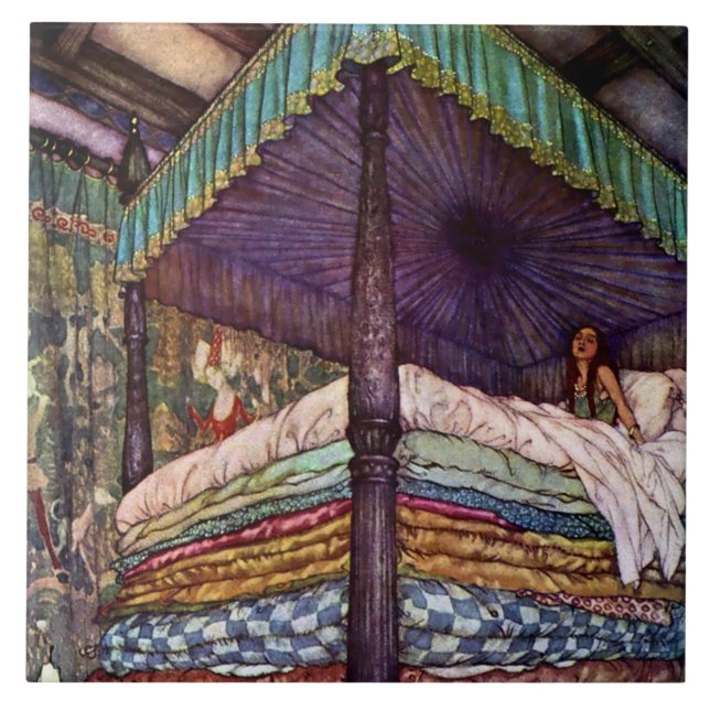 “The Real Princess” by Edmund Dulac Tile (Front)