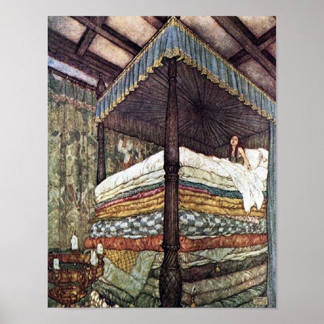 The Real Princess Edmund Dulac Fairy Tale Art Poster (Front)