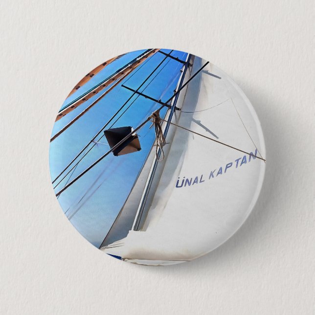 The Realist Adjusts The Sails Nautical Art 2 Inch Round Button (Front)